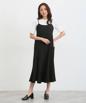 シンプルなのに大人っぽ♡【ハニーズ】着回し力、抜群だわ！！「上品キャミワンピ」