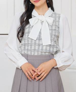 バズり予感ぷんぷん！！【ハニーズ】オンオフ問わず一軍確定♡「リボンブラウス」