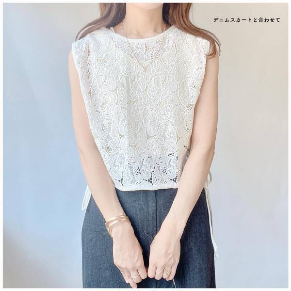 「ほんまに可愛くて大好き」「お値段以上」と大好評♡【しまむら】「見つけたら買い」な“ノースリトップス”2選