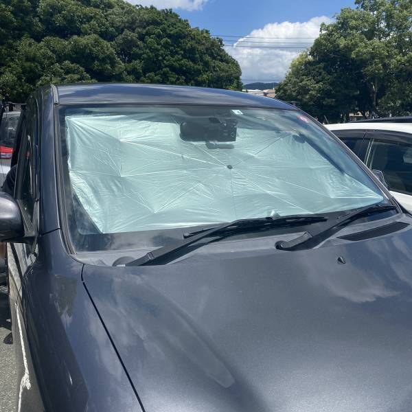 「え！？めちゃくちゃ便利じゃない？」簡単に日差し「カット」！！【ダイソー】インスタで話題沸騰中！“折りたたみサンシェード”