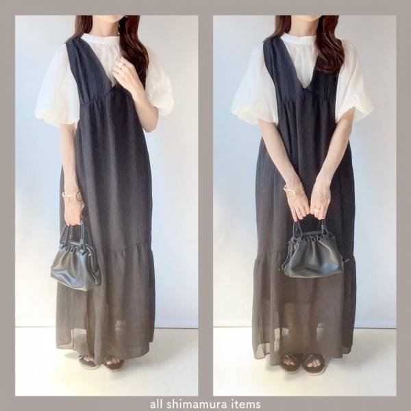 プチプラなのにトレンド感たっぷり♡【しまむら】「バックリボン」が可愛い“ブラックジャンスカ”2選