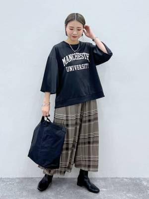 夏→秋の変わり目に！【グローバルワーク】お手入れ楽ちん「8分袖トップス」