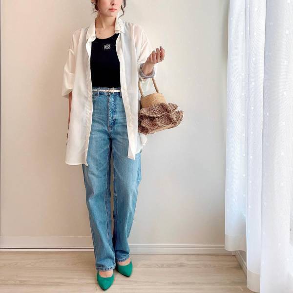 「買っても飽きずに着られちゃう♡」【GU】白トップスにも相性抜群！「淡色デニム」