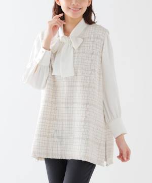 ねぇ、どんだけ可愛いんだよッ♡【ハニーズ】今買って秋冬まで活躍しそう！「ツイードベスト」