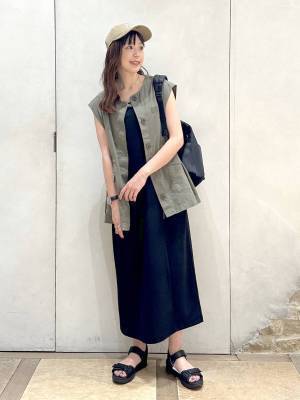 楽ちんなのにキレイ見え♡ 【グローバルワーク】ストレッチ性抜群！「キャミワンピ」