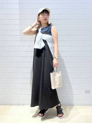 楽ちんなのにキレイ見え♡ 【グローバルワーク】ストレッチ性抜群！「キャミワンピ」