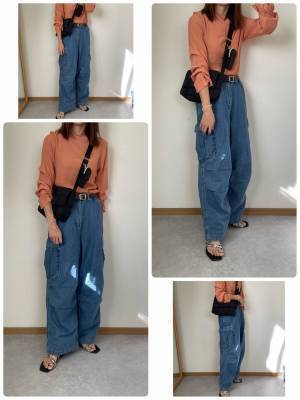 人気のアイテムから、デニムバージョンが新登場！！【GU】「スーパーワイドカーゴ」でメリハリコーデが完成