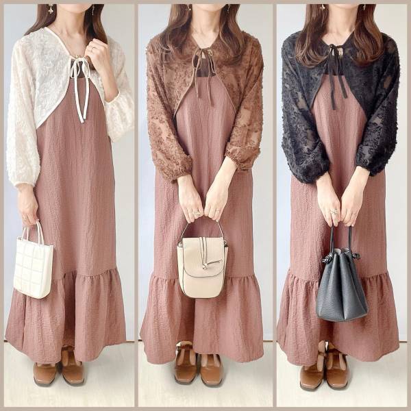 絶対使えるヤツや…！【しまむら】手持ちワンピとも相性抜群！「可愛すぎ」”ボレロ”で6コーデ