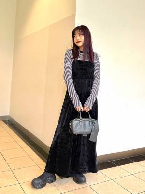 こりゃ見逃せん♡【JEANASIS】お出かけに着ていきたい♡「ベロアキャミワンピ」