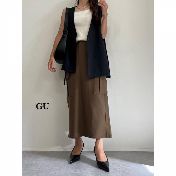 全世代におすすめしたい!!【GU】カジュアルなのに可愛い見え♡「ロングスカート」