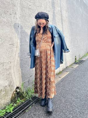 思わず自慢したくなる♡【JEANASIS】着るだけで一気に秋めく♡「ベロアキャミワンピ」