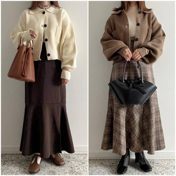 「たぽん袖」が可愛すぎて即買い！【しまむら】1969円で手に入る”襟付きニットカーデ”で秋支度