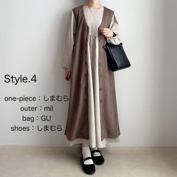 低身長さんもOK！【しまむら】袖のボリューム感も可愛い♡ 「淡色ワンピ」