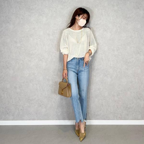 トロっと感が可愛い♡【ユニクロ】秋先に着たい「優秀メッシュセーター」