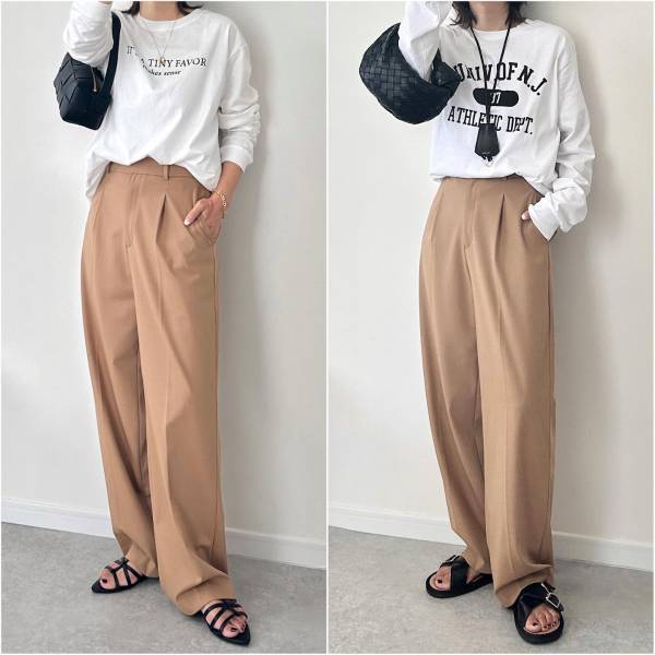 「コレは優秀すぎ」「全カラー持ってる」の声！【ユニクロ】定番品が一番♡“タックワイドボトムス”紹介