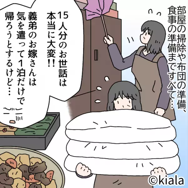 お盆や正月時『嫁に15人分のお世話』をさせる義母。周囲が気を遣う中→毎度”義母が要求するコト”に一同困惑…
