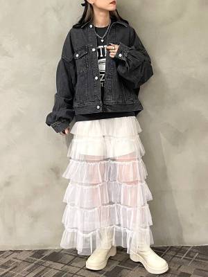 絶対使えるやつだ！！【ローリーズファーム】ボリューム感が可愛い♡「デニムGジャン」