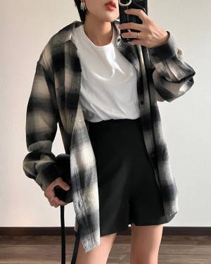 今っぽ可愛い【ユニクロ】即真似したい♡「ネルシャツ着回し術」