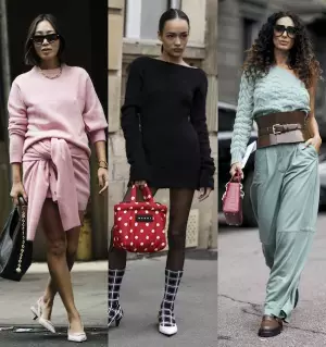 ファッションウィークでキャッチしたおしゃれ賢者たちの最旬「女っぽニット」の着こなし方