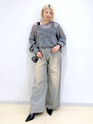 シルエット最ッッッ高♡【ジーナシス】脚長効果も叶う！「デニムワイドパンツ」