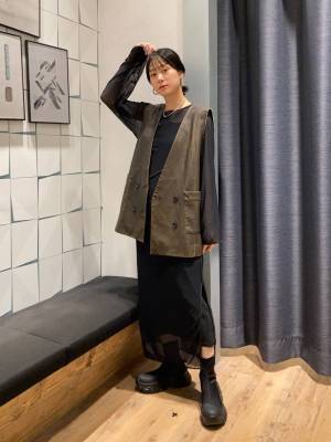 着心地＆デザイン満点♡【ジーナシス】Iラインで細見え♡「シアーワンピ」