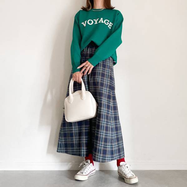 「秋コーデ」は『チェック』で決まり！！【しまむら】「配色」がかわいい”スカート”♡