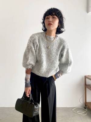 優勝カラーは「グレー」でしょ♡ ふわふわ素材が最っっ高に可愛い！【シャギートップス】