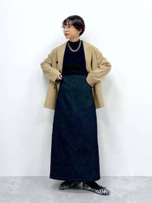 低身長さんにちょうどいい♡【グローバルワーク】ポコポコ素材がたまらん！「洗練スカート」