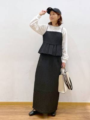 低身長さんにちょうどいい♡【グローバルワーク】ポコポコ素材がたまらん！「洗練スカート」