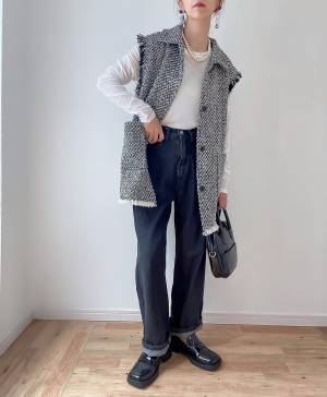 おしゃれ女子が続々購入！【ツイードベスト】なら一点投入で即おしゃれ！！