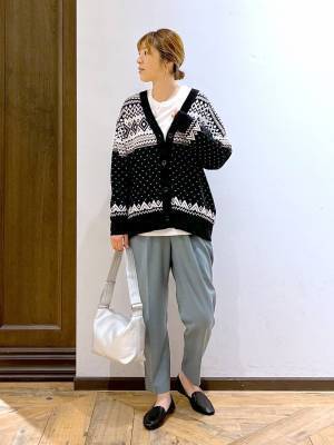 1枚で即、秋っぽ！【グローバルワーク】洗えるって最高♡「柄カーディガン」