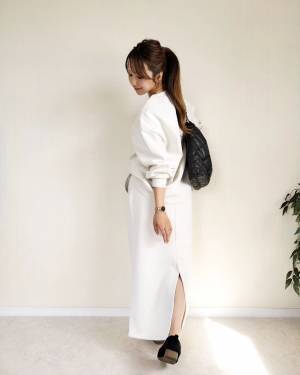 ＜きれいめ派も必見！！＞【GU】縦ラインで美シルエット♡「スウェットスカート」