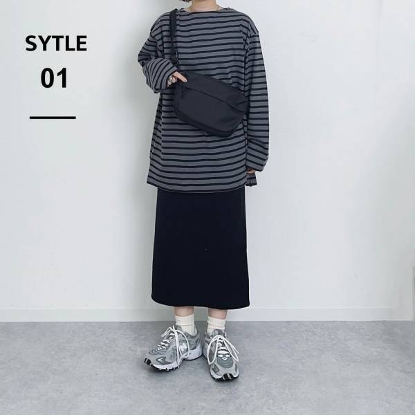 「狙ってた」コレ、ドンピシャだった！【無印良品】秋コーデに取り入れたい”ボーダーT×ワンピ”を発見！