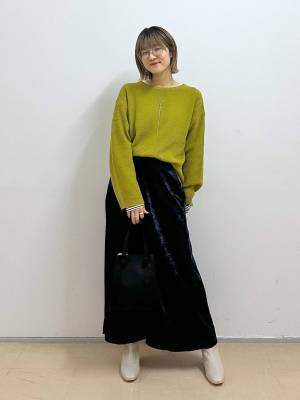 この秋冬大注目‼︎【グローバルワーク】美シルエット＆着心地抜群♡「ベロアスカート」