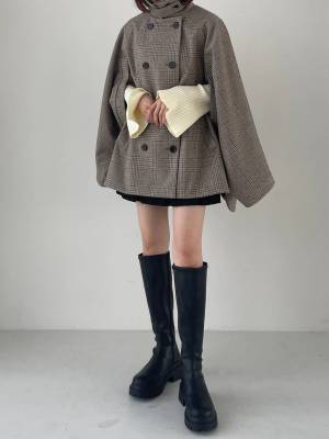 1枚でおしゃれ見え♡【Heather】ポンチョシルエットが可愛い♡「ケープコート」