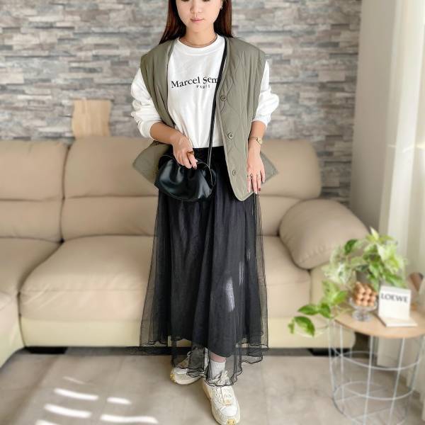 もう、在庫ないかも…！？【しまむら】「選べなかった」から2色買いした”チュールスカート”紹介