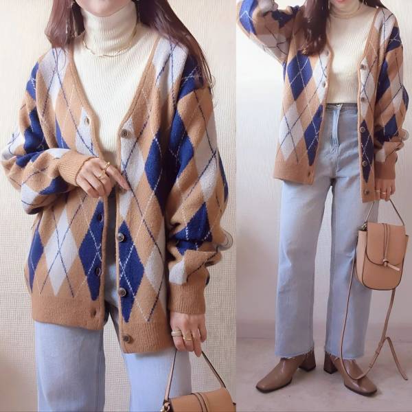 「とにかく着回し力抜群」で「ちょっとオーバーサイズで着る」のがさらに可愛い♡【GU】“ニットカーディガン”