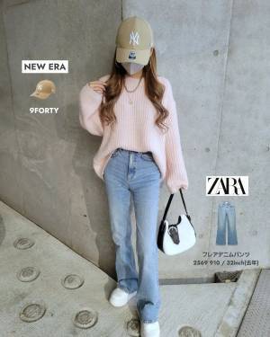 ざっくり編みが可愛い♡【GU】『大きめ』サイズで華奢見え！「売れ筋ニット」