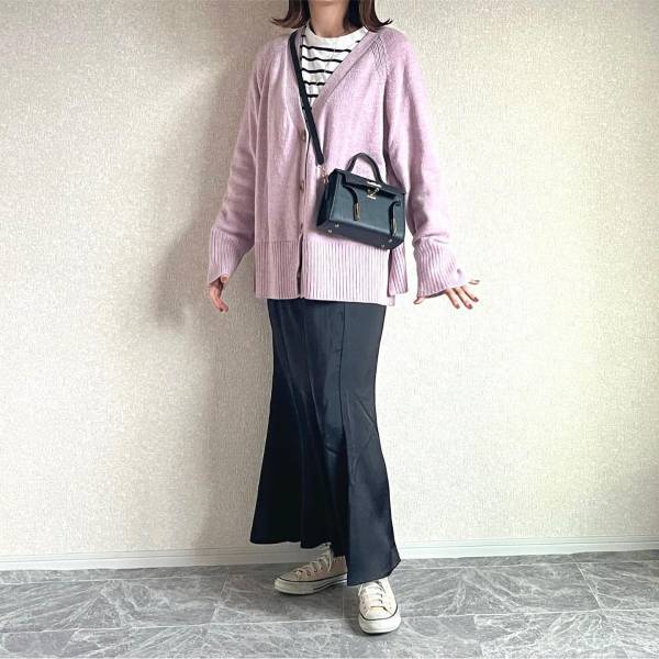 ヘビロテしそうな穿き心地！【しまむら】マーメイドで可愛さアップ♡「サテンスカート」