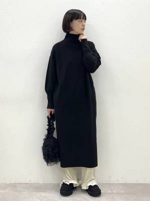 スッキリ見えする！ 冬のヘビロテアイテムに♡ あったか【ハイネックワンピ】