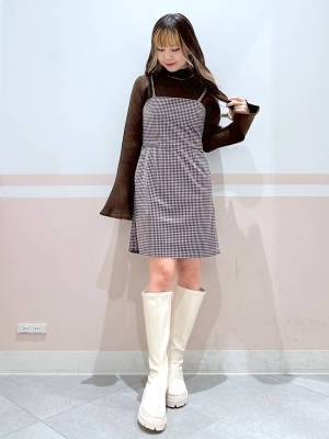 こりゃ可愛い！【最旬ワンピ】甘めコーデに仕上がる♡ 「秋冬キャミワンピ」