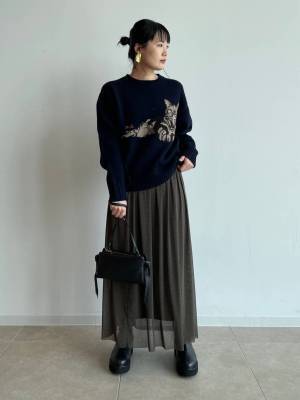 コーデに甘い抜け感を♡ ブーツとも相性バッチリ！【チュールスカート】