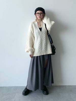 冬は『この色』に限ります（泣）【PAGEBOY】迷ったらコレ！「白ニット」