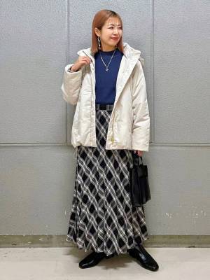 やっぱ『白』が最強説♡【グローバルワーク】あったかくて可愛い♡「冬アウター」