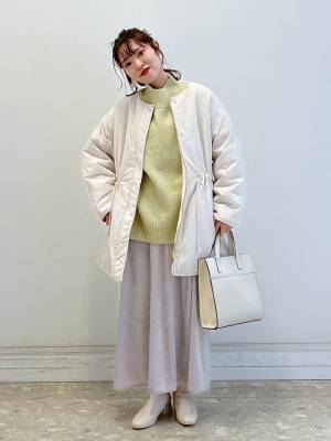 やっぱ『白』が最強説♡【グローバルワーク】あったかくて可愛い♡「冬アウター」