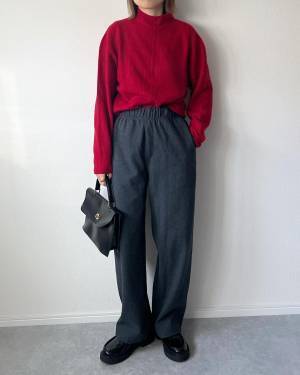 あったかコーデにはこれ！【ユニクロ】防寒ばっちり！「ジャージーパンツ」