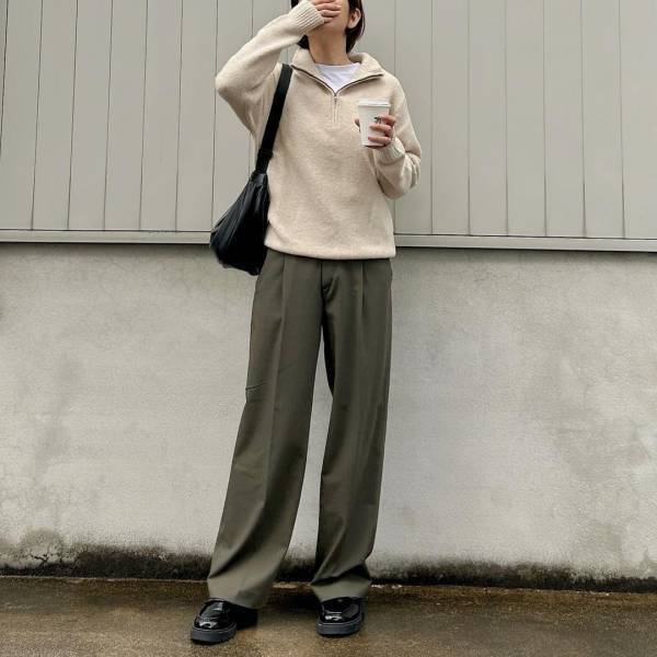 即マネしたい♡【ユニクロ】レイヤードが今っぽ！「ハーフジップトップス」コーデ術