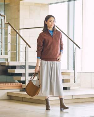 即マネしたい♡【ユニクロ】レイヤードが今っぽ！「ハーフジップトップス」コーデ術