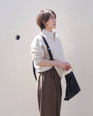 即マネしたい♡【ユニクロ】レイヤードが今っぽ！「ハーフジップトップス」コーデ術