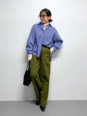 『青ストライプ』を主役に♡こなれ感でる【今っぽシャツ】に注目！